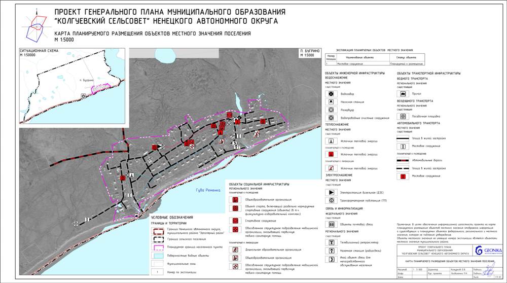 Карта объектов местного значения поселения.